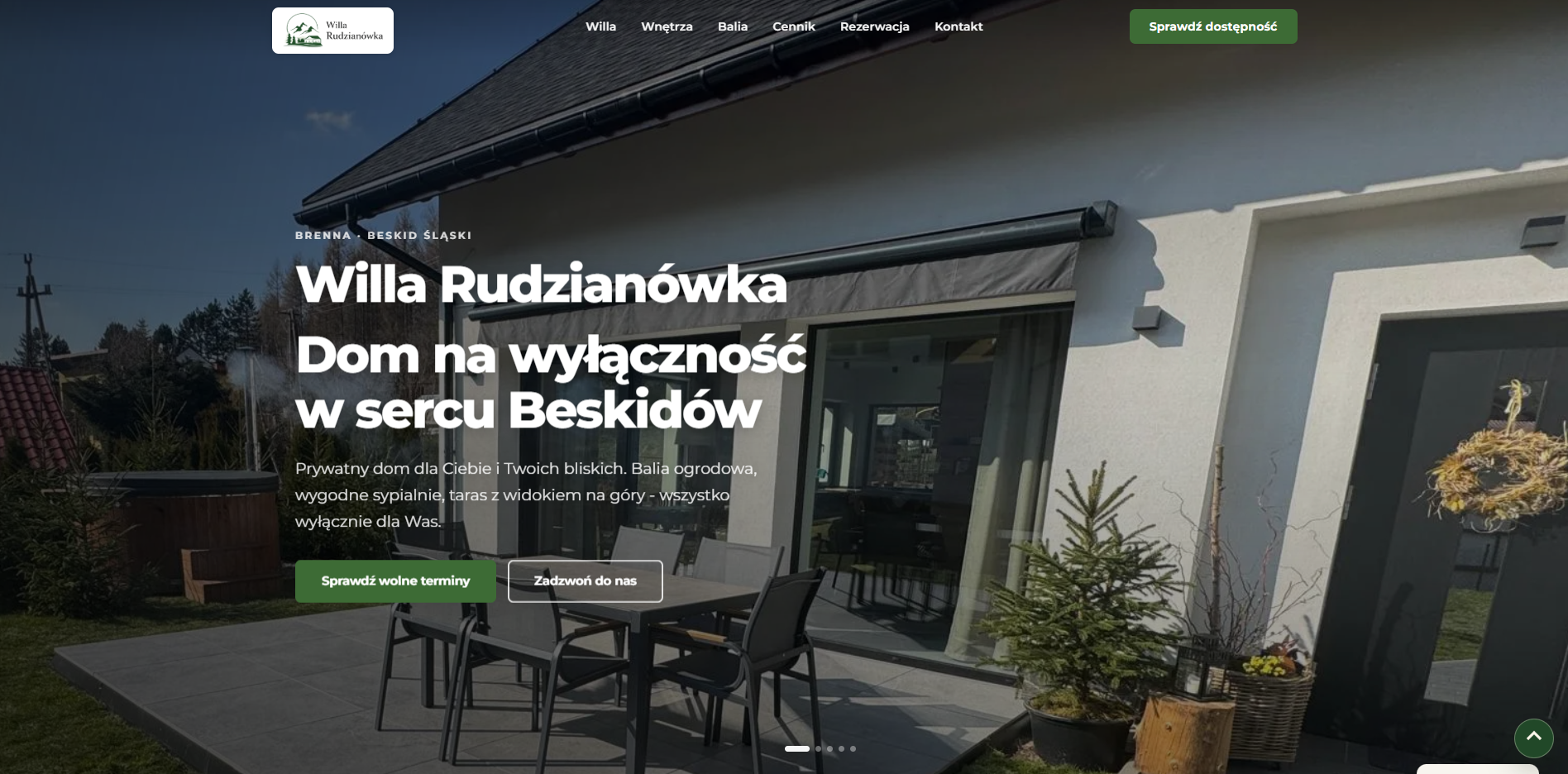 Podgląd strony Willa Rudzianówka